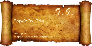 Topán Ida névjegykártya